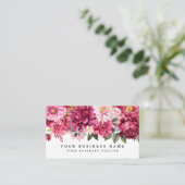 Elegante roze bloemen visitekaartjes (Staand voorkant)