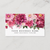 Elegante roze bloemen visitekaartjes (Voorkant)