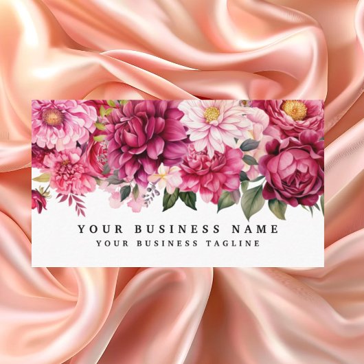 Elegante roze bloemen visitekaartjes