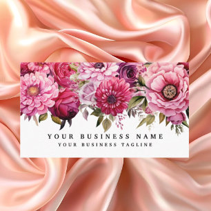 Elegante roze bloemen visitekaartjes