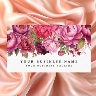 Elegante roze bloemen visitekaartjes
