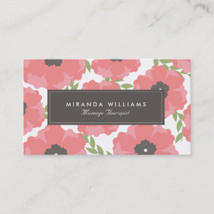 Elegante roze bloemen Visitekaartjes