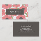 Elegante roze bloemen Visitekaartjes (Voorkant / Achterkant)
