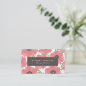 Elegante roze bloemen Visitekaartjes (Staand voorkant)