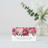 Elegante roze bloemen visitekaartjes (Staand voorkant)