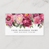 Elegante roze bloemen visitekaartjes (Voorkant)