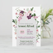 Elegante Roze Bloemen Vrouwen Kerk Retreat Kaart (Staand voorkant)