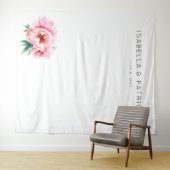 Elegante Roze Bloemen Wandkleed (In Situ (horizontaal))