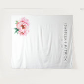 Elegante Roze Bloemen Wandkleed (Voorkant (horizontaal))