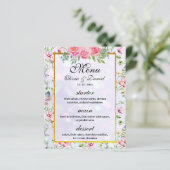 Elegante Roze Bloemen Watercolor Bruiloft (Staand voorkant)