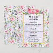 Elegante Roze Bloemen Watercolor Bruiloft (Voorkant / Achterkant)