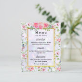 Elegante Roze Bloemen Watercolor Bruiloft (Staand voorkant)