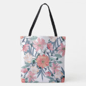 Elegante Roze Bloemen Waterverf Bloemstuk Tote Bag (Voorkant)