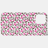 Elegante Roze Bloemen Wijnstok Patroon iPhone Case (Achterkant (horizontaal))