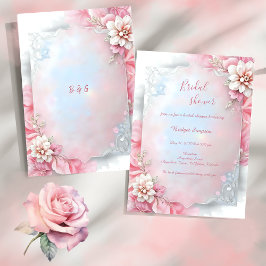 Elegante Roze Bloemen Zachte Pastel Glow vrijgezel Kaart