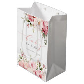 Elegante roze bloemenBaby in bloei meisje Baby sho Medium Cadeauzakje (Voorkant Gekanteld)