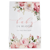 Elegante roze bloemenBaby in bloei meisje Baby sho Medium Cadeauzakje (Achterkant)