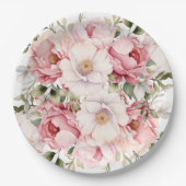 Elegante roze bloemenBaby in bloei meisje Baby sho Papieren Bordje (Voorkant)