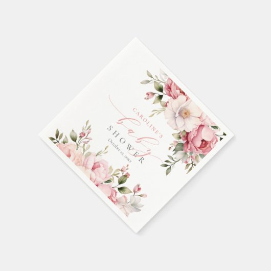 Elegante roze bloemenBaby in bloei meisje Baby sho Servet (Hoek)