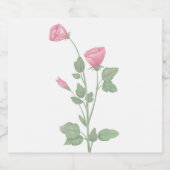 Elegante roze bloemenbloemen Waterverf bruiloft Sparkling Wijnetiket (Enkel label)