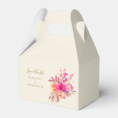 Elegante roze bloemenbruiloft foto op maat dank u bedankdoosjes (Voorkant Zijde)