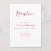 Elegante roze bloemenbruiloft receptie Kaart (Voorkant)