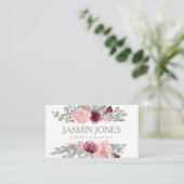 Elegante Roze Bloemencode QR Code Fotografie Visitekaartje (Staand voorkant)