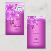 Elegante roze bloemendiamant visitekaartje (Voorkant / Achterkant)