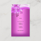 Elegante roze bloemendiamant visitekaartje (Achterkant)