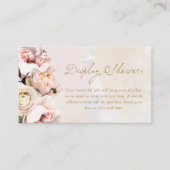 Elegante roze bloemendisplay douche informatiekaartje (Voorkant)