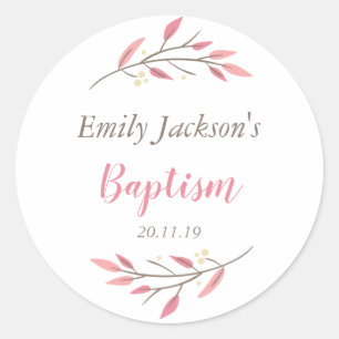 Elegante roze bloemendoop Sticker Labels