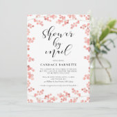 Elegante roze bloemendouche waterverf per post kaart (Staand voorkant)