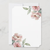 Elegante roze bloemenfoto in liefdevolle herinneri kaart (Achterkant)