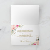 Elegante Roze Bloemenge High Tea Feest Verjaardag Bedankkaart (Binnen)