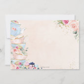 Elegante Roze Bloemenge High Tea Party Baby Shower Save The Date (Achterkant)