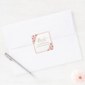 Elegante roze bloemengebruidsbrunch vierkante sticker (Envelop)