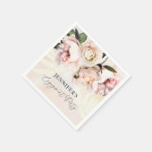 Elegante roze bloemengestileerde verlovingsfeest p servet (Hoek)