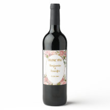 Elegante roze bloemengroen bruiloft dank u