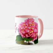 Elegante roze bloemenhortensia Best Mom Ever Mok (Voorkant rechts)