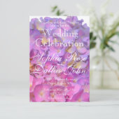 Elegante roze bloemenhortensia Huwelijk Kaart (Staand voorkant)