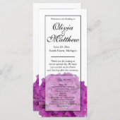 Elegante roze bloemenhortensia's Trouwprogramma (Voorkant / Achterkant)