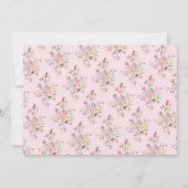 Elegante roze bloemenlente BRIDE Vrijgezellenfeest Kaart (Achterkant)