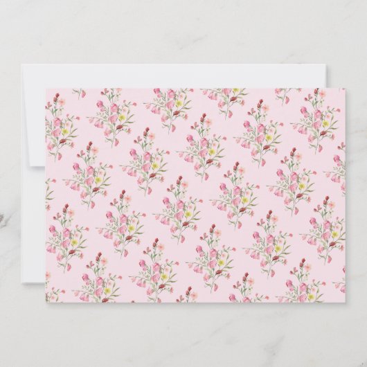 Elegante roze bloemenlente BRIDE Vrijgezellenfeest Kaart (Achterkant)