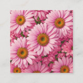 Elegante roze bloemenmadeliefjes zonnebloem QR cod Informatiekaartje (Achterkant)