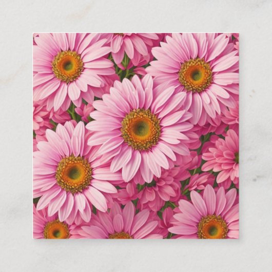 Elegante roze bloemenmadeliefjes zonnebloem QR cod Informatiekaartje (Achterkant)