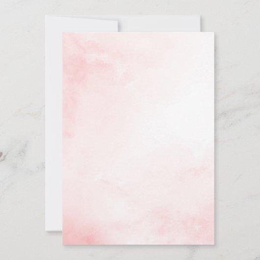 Elegante roze bloemenmagnolia Waterverf bruiloft Kaart (Achterkant)