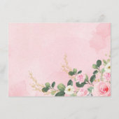 Elegante roze bloemenolifant douche luier Raffle Informatiekaartje (Achterkant)