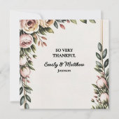 Elegante roze bloemenontwerper bedankkaart (Voorkant)