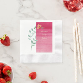 Elegante roze bloemenpapier servetten