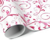 Elegante roze bloemenpastel bloei cadeaupapier (Rol Hoek)